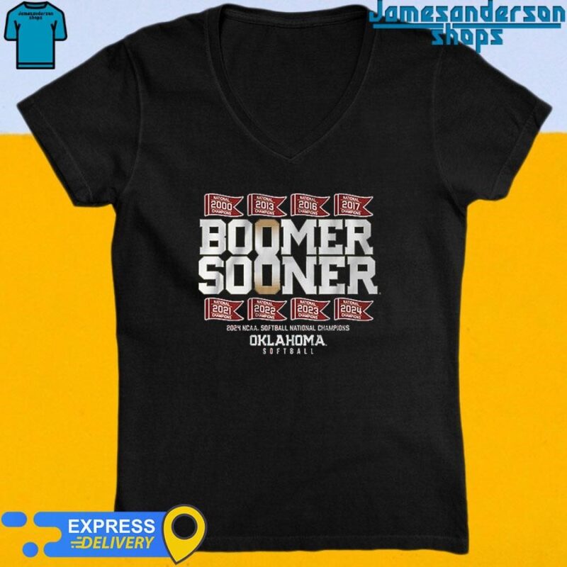 Official Oklahoma Sooners Softball 8x National Champs V-Neck