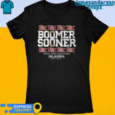 Official Oklahoma Sooners Softball 8x National Champs Women's t-shirt