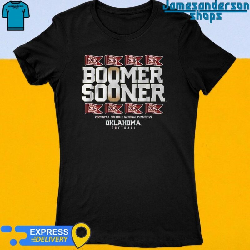 Official Oklahoma Sooners Softball 8x National Champs Women's t-shirt