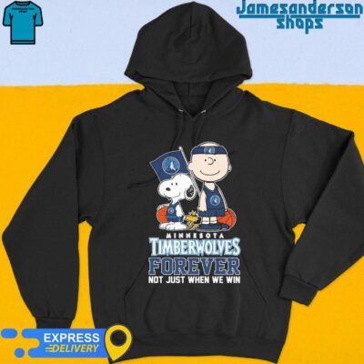 Official Snoopy and Charlie Brown Woodstock NBA Minnesota Timberwolves forever not just when we win Hoodie