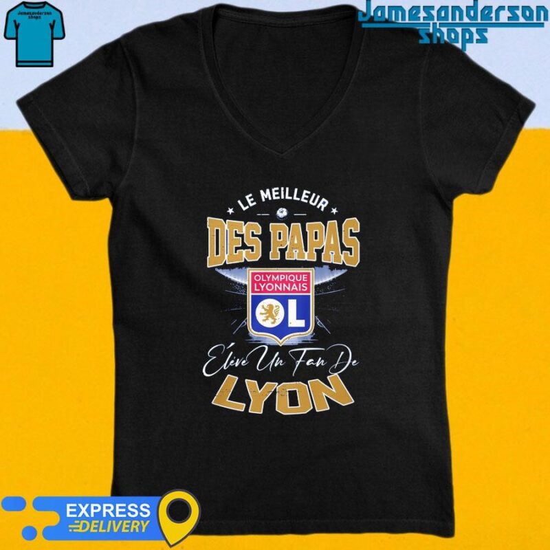 Official Le Meilleur Des Papas Olympique Lyonnais Fan V-Neck