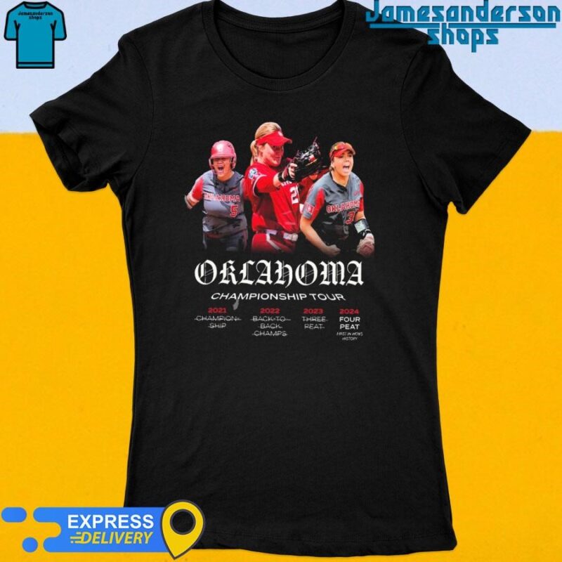 Official Oklahoma Sooners Softball Completes The First Four Peat In WCWS History Women's t-shirt