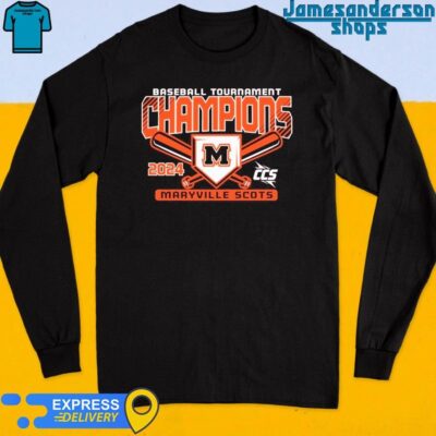 Official Maryville College Baseball 2024 CCS Tournament Champions Long Sleeve