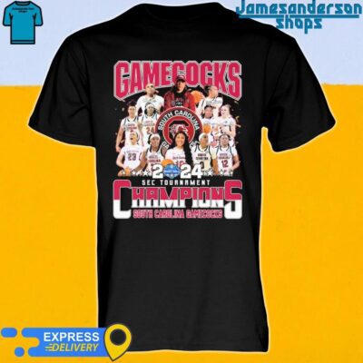 Official Gamecocks 2024 SEC Tournament Champions South Carolina Gamecocks Signatures shirt