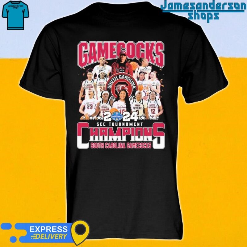 Official Gamecocks 2024 SEC Tournament Champions South Carolina Gamecocks Signatures shirt