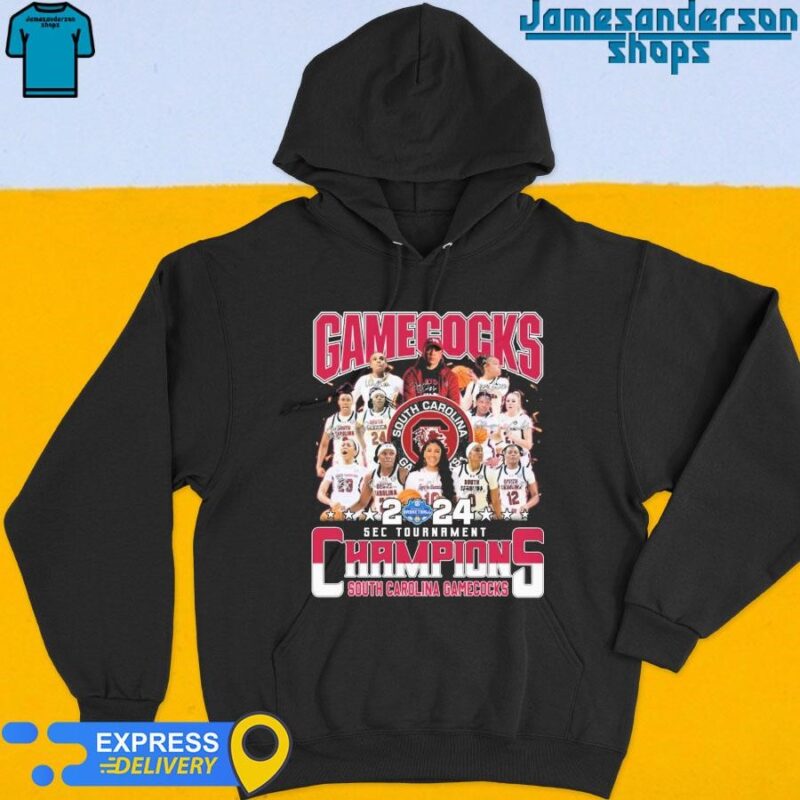 Official Gamecocks 2024 SEC Tournament Champions South Carolina Gamecocks Signatures shirt Hoodie