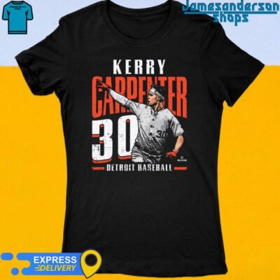 Official Kerry Carpenter 30 Detroit Tigers Player Name Women's t-shirt