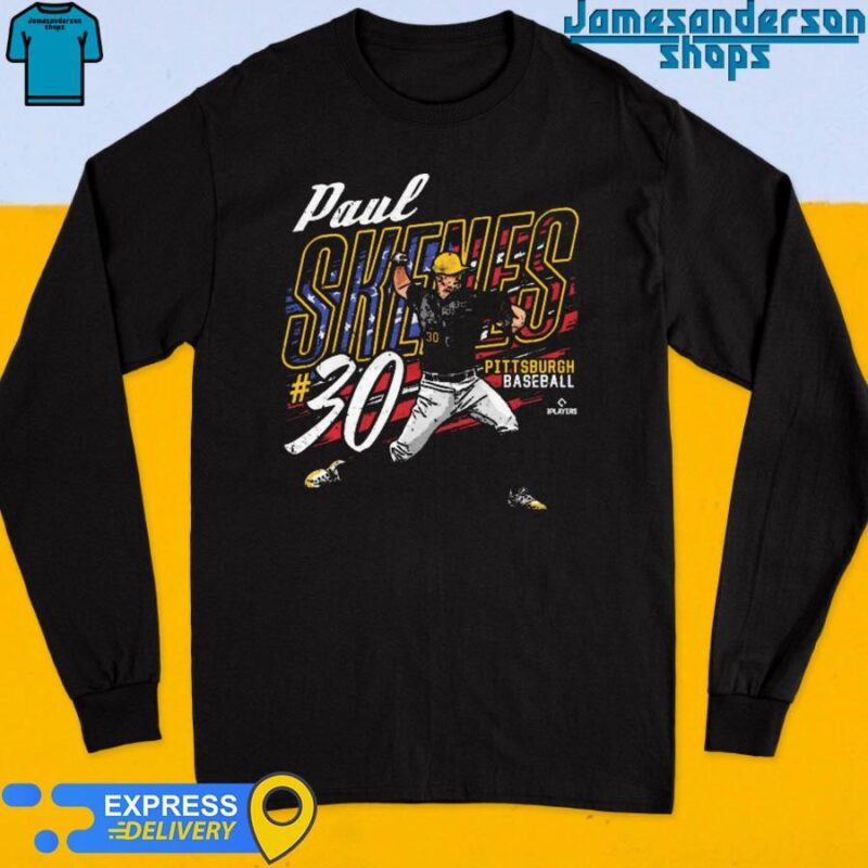 Official Paul Skenes #30 Pittsburgh Pirates American Flag Long Sleeve