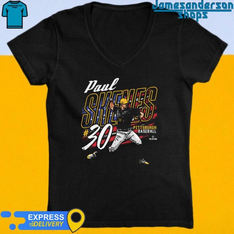 Official Paul Skenes #30 Pittsburgh Pirates American Flag V-Neck