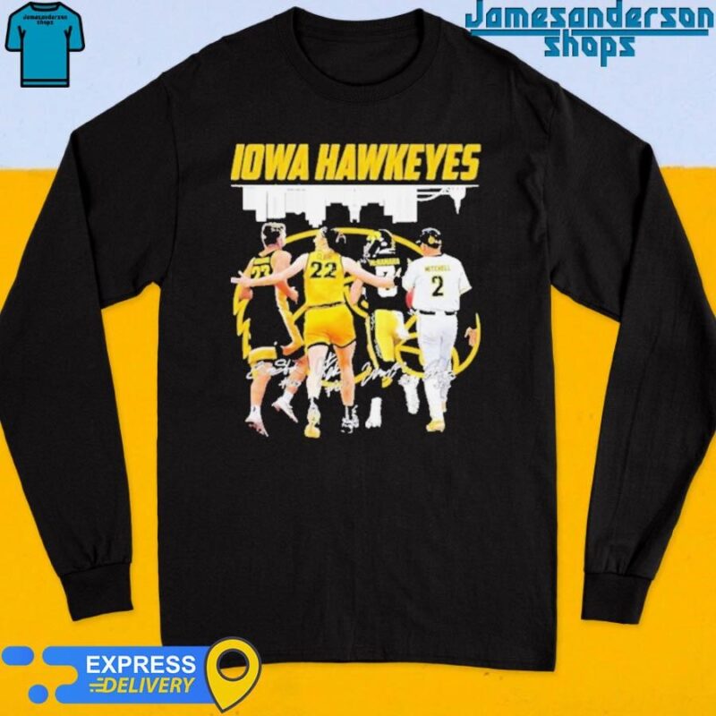 Iowa Hawkeyes Team Sports Skyline Signatures Shirt Long Sleeve