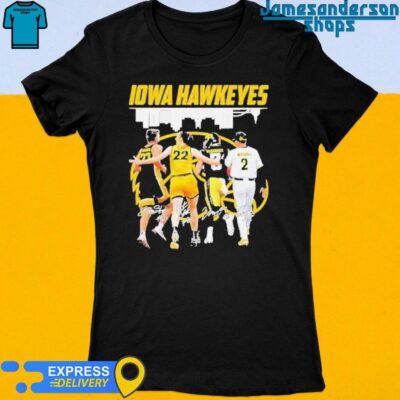 Iowa Hawkeyes Team Sports Skyline Signatures Shirt Women's t-shirt