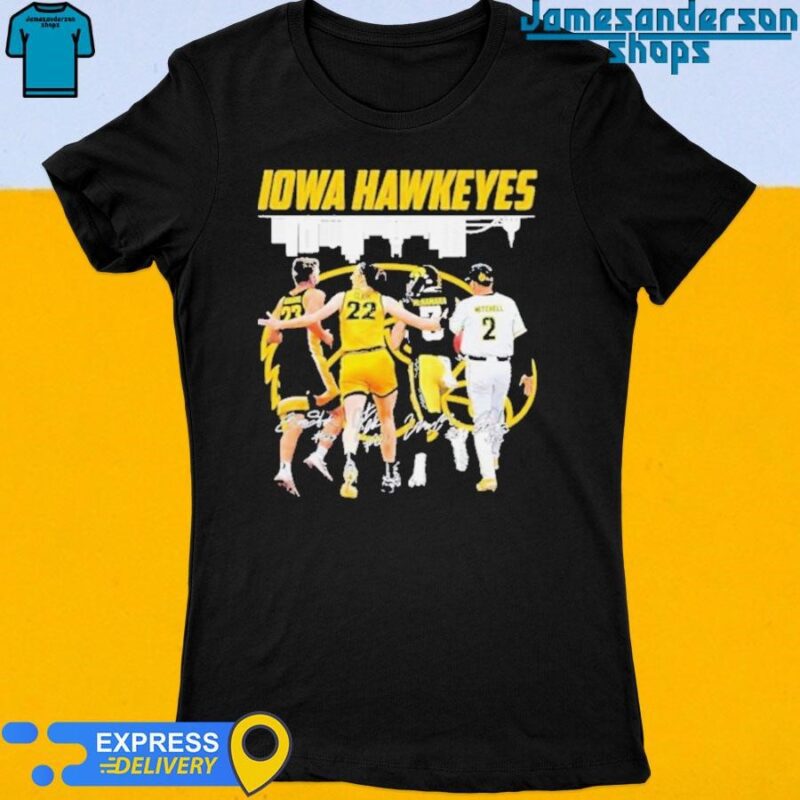 Iowa Hawkeyes Team Sports Skyline Signatures Shirt Women's t-shirt