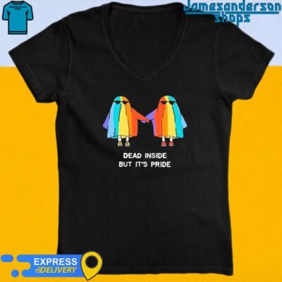 Official Dead Inside But It's Pride Ghosts V-Neck