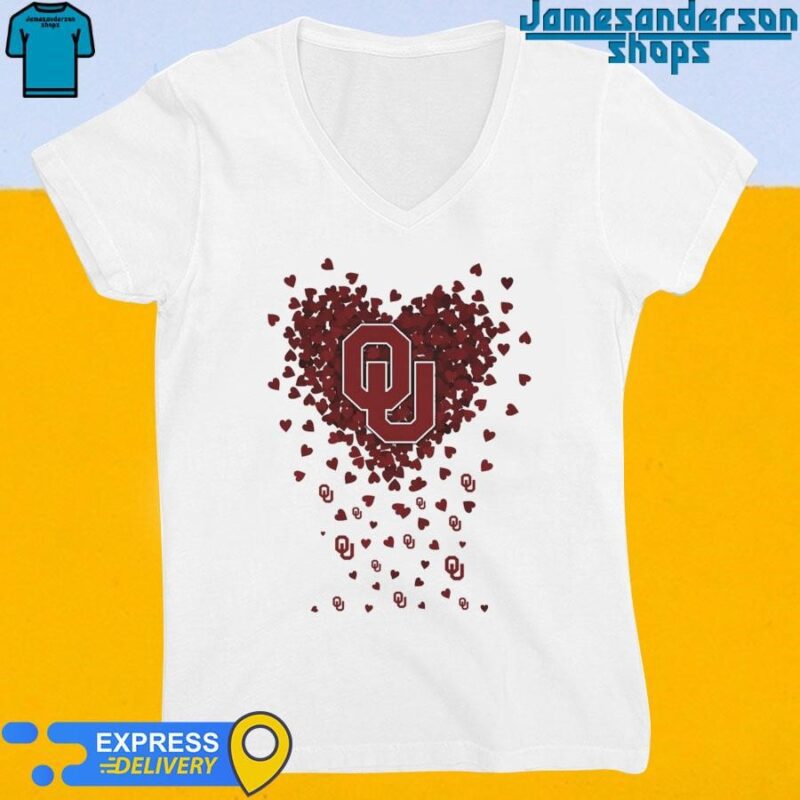 Official Oklahoma Sooners Heart Love 2024 V-Neck