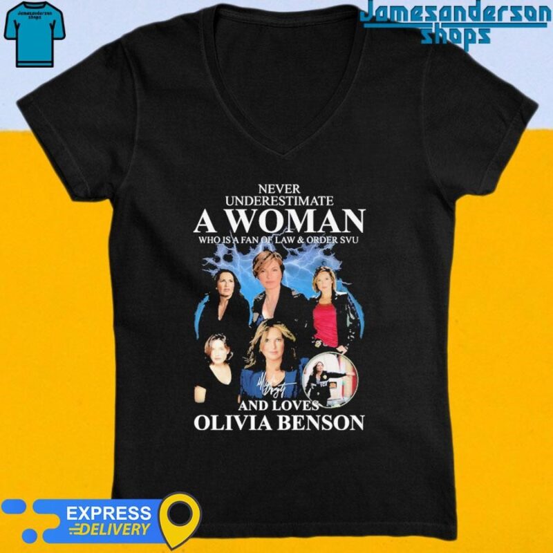 Official Law & Order SVU Never Underestimate A Woman Who Loves Olivia Benson V-Neck