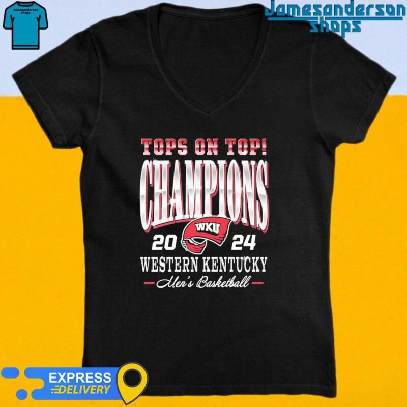 Official Western Kentucky Men's Basketball 2024 Tops On Topi Champions V-Neck