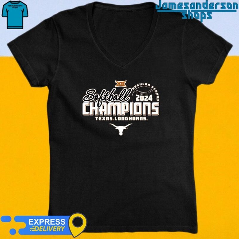 Texas Longhorns 2024 Big 12 Softball Regular Season Champions V-Neck
