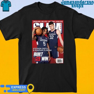 Official Donovan Clingan And Stephon Castle From UConn Huskies Built 2 Win Cover SLAM 250 shirt