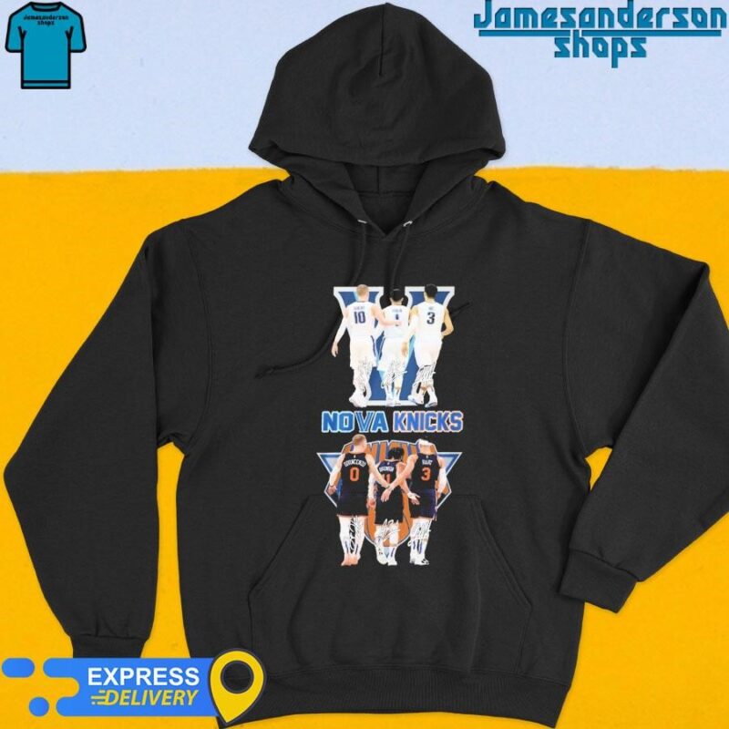 Official Villanova Wildcats New York Knicks The Legends Basketball Team signatures Hoodie