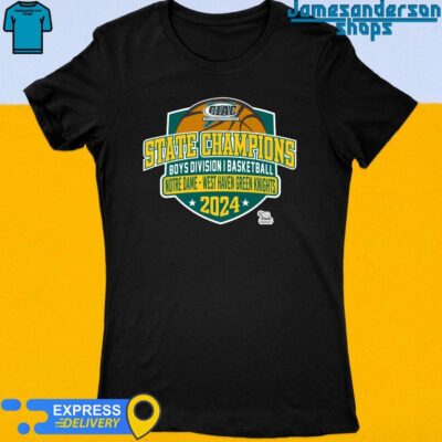 Official CIAC State Champions Boys Division I Basketball Notre Dame - West Haven Green Knights 2024 shirt Women's t-shirt