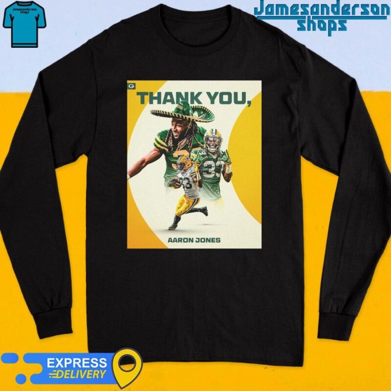 Official Thank You Aaron Jones 33 Has Contributed Green Bay Packers shirt Long Sleeve