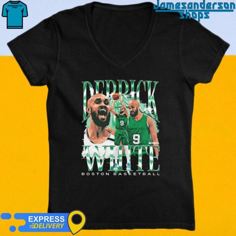 Official Derrick White Boston Celtics Vintage V-Neck