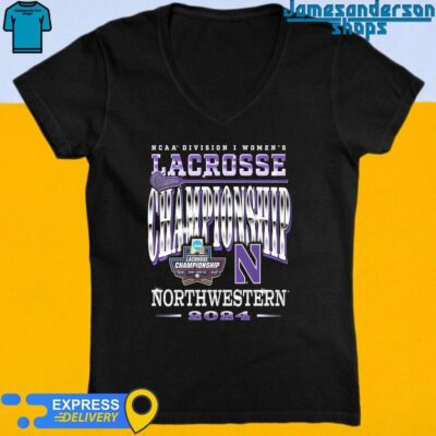 Official Northwestern Wildcats 2024 NCAA Division I Women's Lacrosse Championship V-Neck