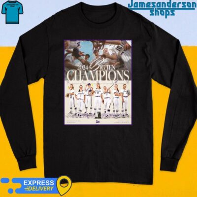 Northwestern Wildcats Softball 2024 Big Ten Champions Back to Back Poster Long Sleeve