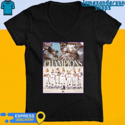 Northwestern Wildcats Softball 2024 Big Ten Champions Back to Back Poster V-Neck