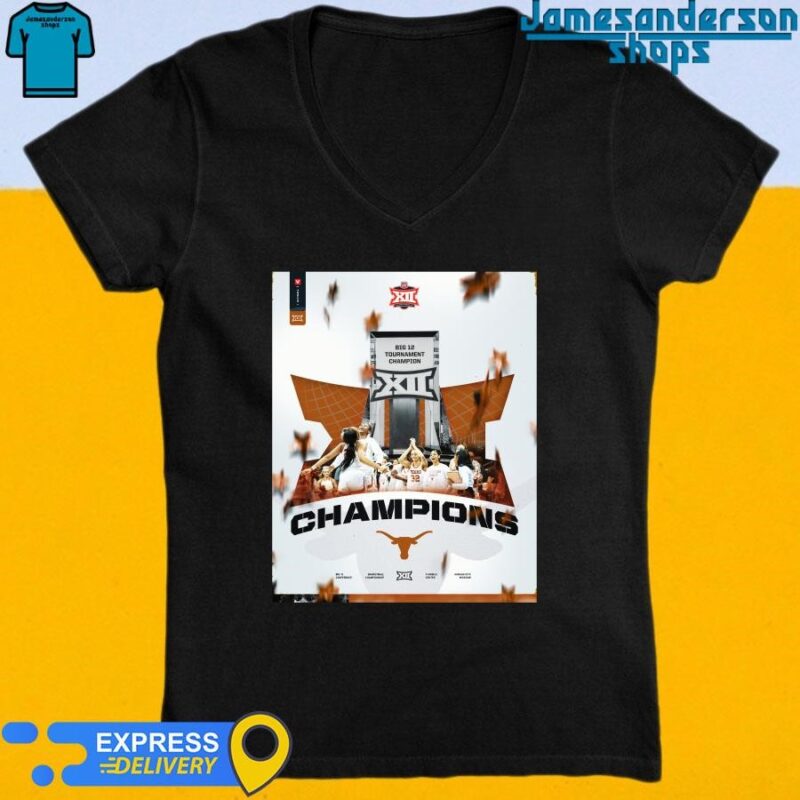 Official Texas Longhorns Big 12 Women's Basketball Champions 2024 shirt V-Neck
