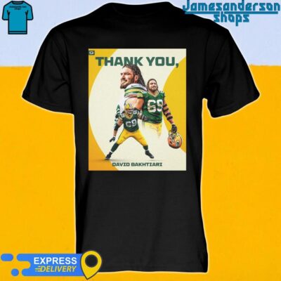 Official Thank You David Bakhtiari 69 Green Bay Packers shirt