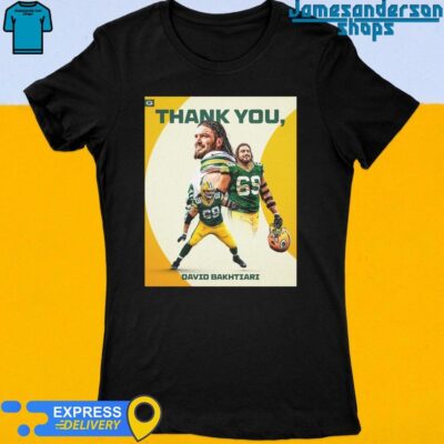 Official Thank You David Bakhtiari 69 Green Bay Packers shirt Women's t-shirt