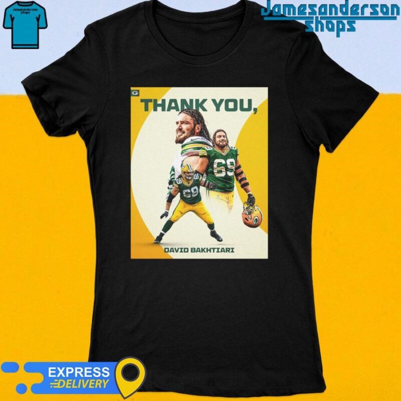 Official Thank You David Bakhtiari 69 Green Bay Packers shirt Women's t-shirt