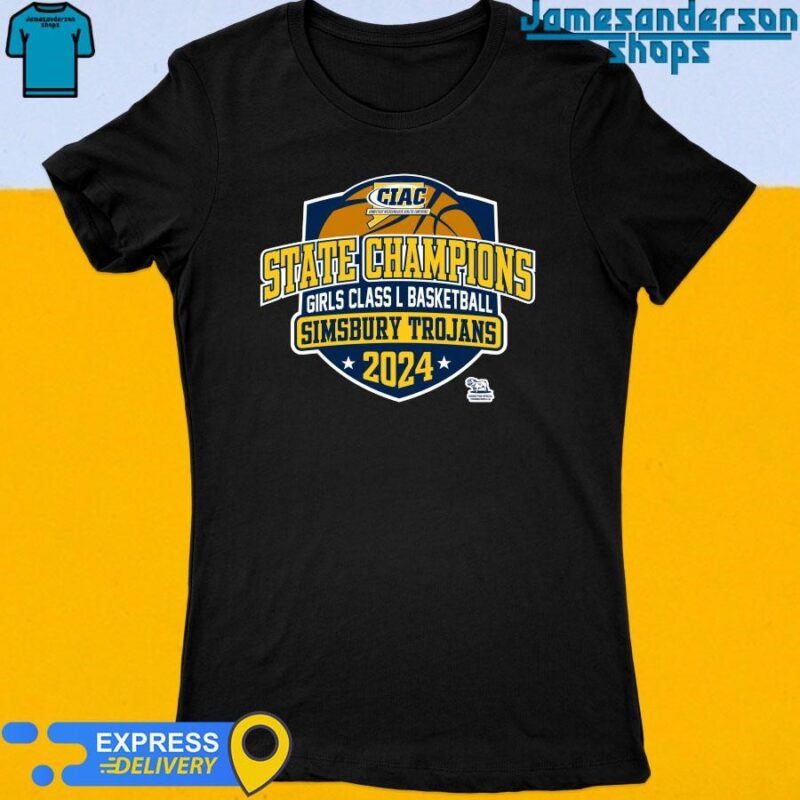 Official CIAC State Champions Girls Class L Basketball Simsbury Trojans 2024 shirt Women's t-shirt