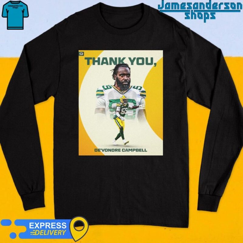 Official Thank You De'Vondre Campbell 59 Green Bay Packers shirt Long Sleeve