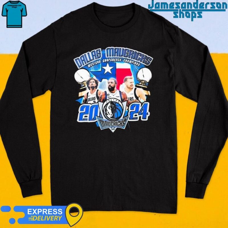 Official Dallas Mavericks Players Western Conference Champions 2024 Long Sleeve