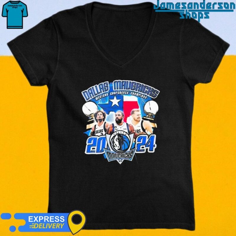 Official Dallas Mavericks Players Western Conference Champions 2024 V-Neck