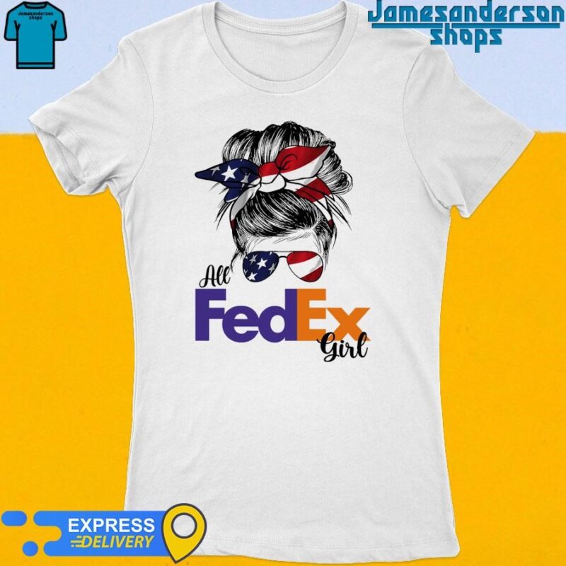 Official Messy Bun Girl All FedEx America 2024 Women's t-shirt