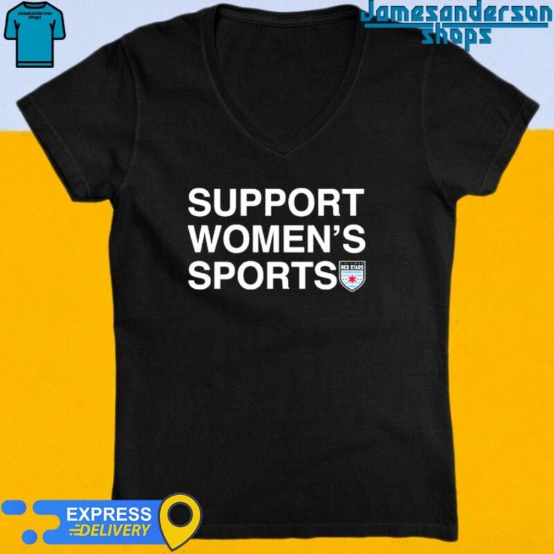 Official Support Women's Sports Red Stars V-Neck