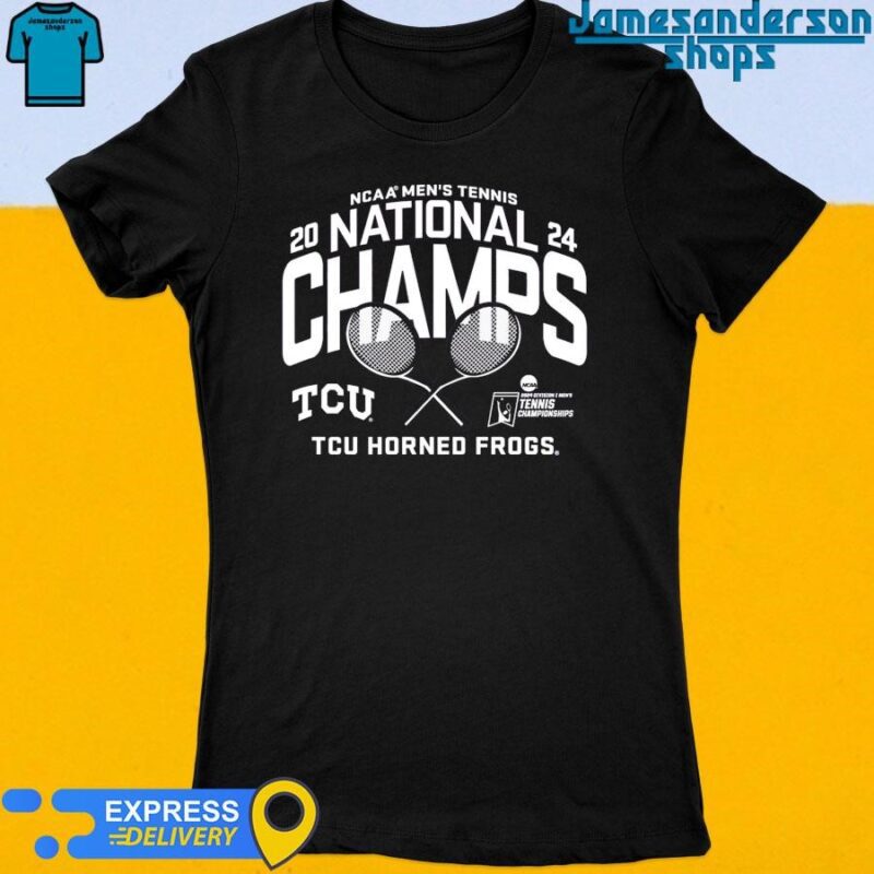Official TCU Horned Frogs 2024 NCAA Men's Tennis National Champions Women's t-shirt