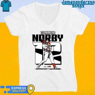 Official Connor Norby Baltimore Orioles #12 Player V-Neck