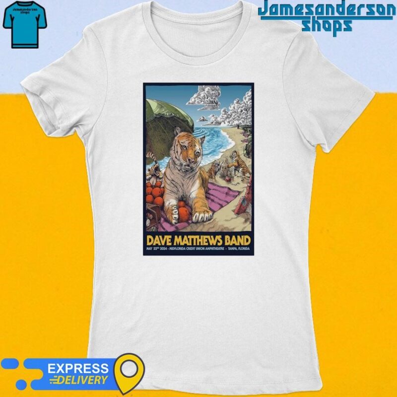 Official Dave Matthews Band May 22 2024 MidFlorida Credit Union Amphitheatre Tampa FL Poster Women's t-shirt