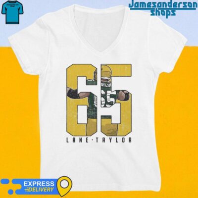 Official Lane Taylor 65 Green Bay Packers Game V-Neck