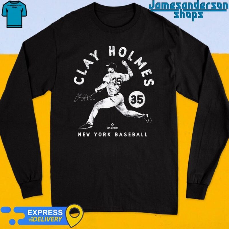 Official Clay Holmes New York Yankees Stamp Signature Long Sleeve
