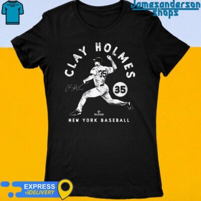 Official Clay Holmes New York Yankees Stamp Signature Women's t-shirt