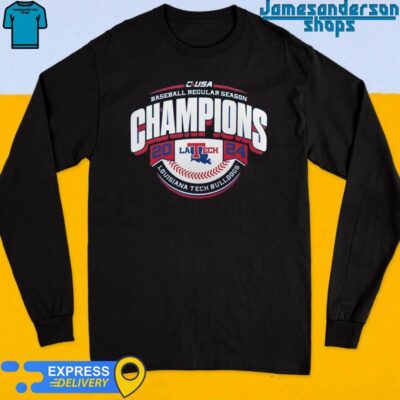 Official Louisiana Tech Bulldogs 2024 C-USA Basketball Regular Season Champions Long Sleeve
