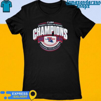 Official Louisiana Tech Bulldogs 2024 C-USA Basketball Regular Season Champions Women's t-shirt