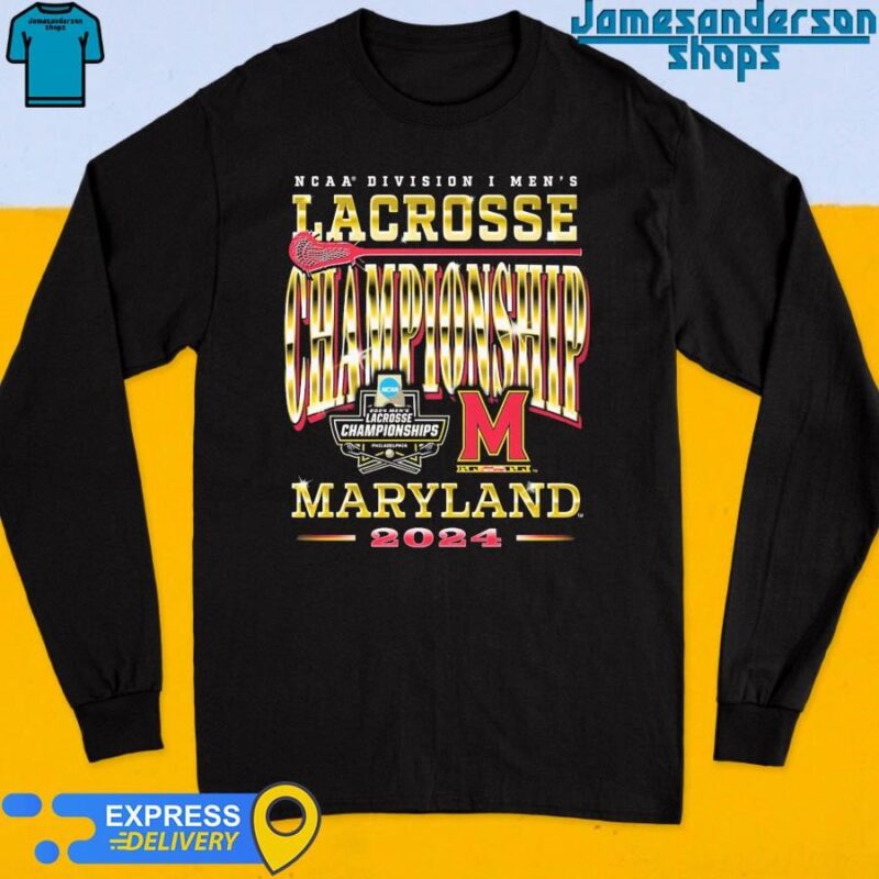 Official Maryland Terrapins Men's 2024 NCAA Division I Men's Lacrosse Championship Long Sleeve