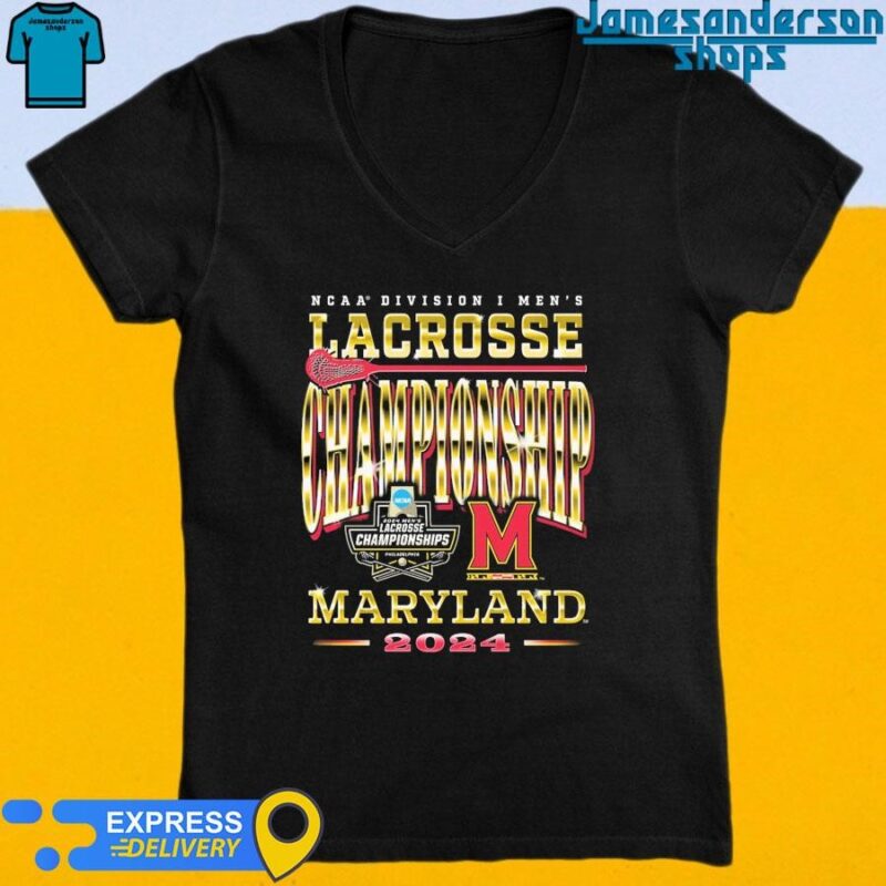 Official Maryland Terrapins Men's 2024 NCAA Division I Men's Lacrosse Championship V-Neck