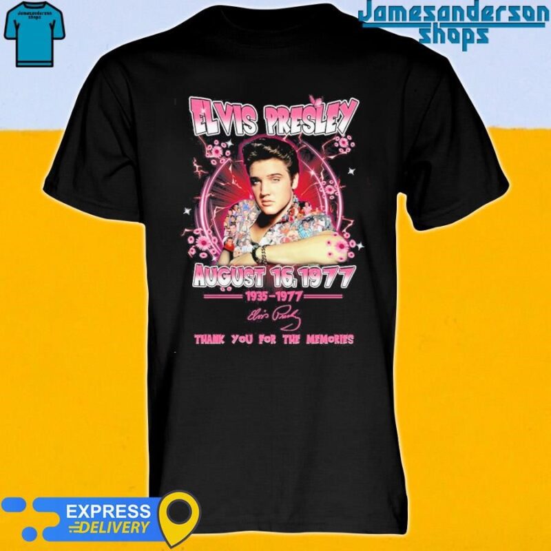 Official Elvis Presley August 16, 1977 Thank You For The Memories T-Shirt